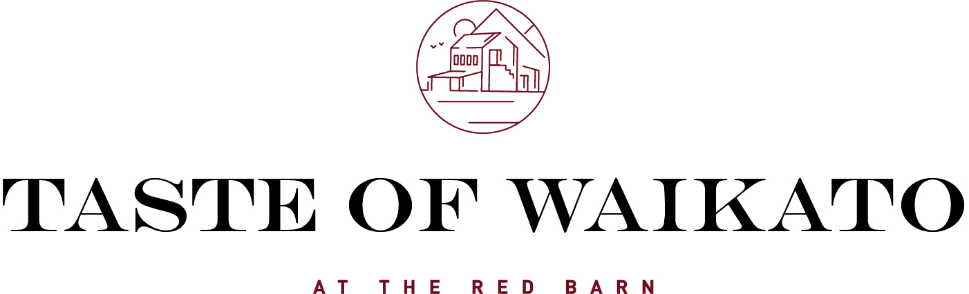 The Red Barn Brands-Red-Black-Engravers Font Taste of Waikato Logo